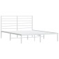 vidaXL Estructura de cama de metal con cabecero blanca 135x190 cm vidaXL Estructura de cama de metal con cabecero blanca 135x190 cm