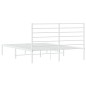 vidaXL Estructura de cama de metal con cabecero blanca 135x190 cm vidaXL Estructura de cama de metal con cabecero blanca 135x190 cm