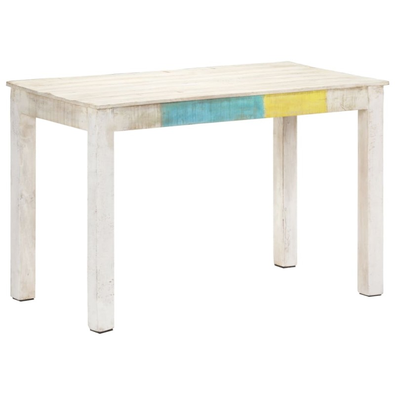 vidaXL Mesa de comedor madera maciza de mango blanca 120x60x76 cm vidaXL Mesa de comedor madera maciza de mango blanca 120x60x76 cm