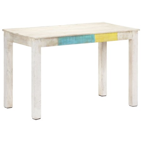 vidaXL Mesa de comedor  madera maciza de mango blanca 120x60x76 cm