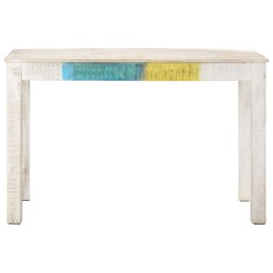 vidaXL Mesa de comedor  madera maciza de mango blanca 120x60x76 cm