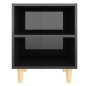 vidaXL Mesita de noche con patas madera negro brillo 40x30x50 cm vidaXL Mesita de noche con patas madera negro brillo 40x30x50 cm