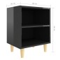 vidaXL Mesita de noche con patas madera negro brillo 40x30x50 cm vidaXL Mesita de noche con patas madera negro brillo 40x30x50 cm