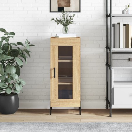 vidaXL Aparador madera contrachapada color roble Sonoma 34,5x34x90 cm