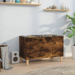 vidaXL Mueble discos madera contrachapada roble ahumado 74,5x38x48 cm