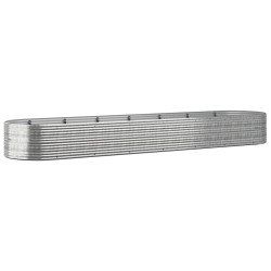 vidaXL Jardinera arriate acero recubrimiento polvo plata 584x140x68 cm