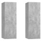 vidaXL Muebles para TV 2 uds contrachapada gris hormigón 30,5x30x90 cm