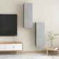 vidaXL Muebles para TV 2 uds contrachapada gris hormigón 30,5x30x90 cm