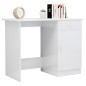 vidaXL Escritorio de madera contrachapada blanco brillo 100x50x76 cm vidaXL Escritorio de madera contrachapada blanco brillo 100x50x76 cm