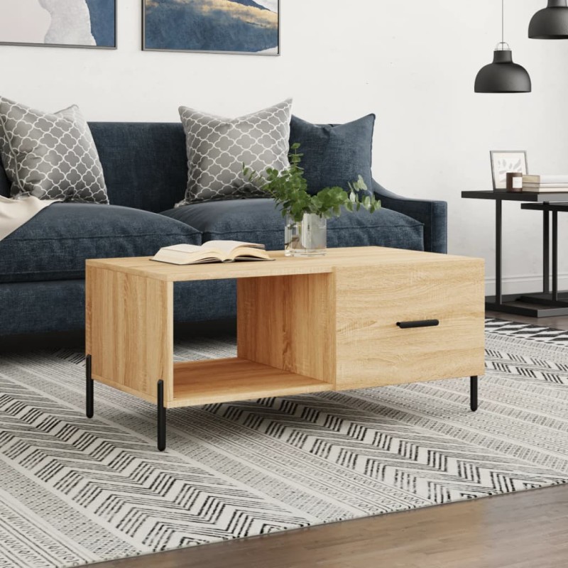 vidaXL Mesa de centro madera contrachapada roble Sonoma 90x50x40 cm vidaXL Mesa de centro madera contrachapada roble Sonoma 90x50x40 cm