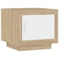 vidaXL Mesa de centro madera contrachapada blanco y Sonoma 51x50x45 cm