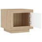 vidaXL Mesa de centro madera contrachapada blanco y Sonoma 51x50x45 cm