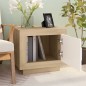 vidaXL Mesa de centro madera contrachapada blanco y Sonoma 51x50x45 cm