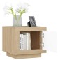 vidaXL Mesa de centro madera contrachapada blanco y Sonoma 51x50x45 cm