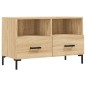 vidaXL Mueble para TV madera contrachapada roble ahumado 80x36x50 cm vidaXL Mueble para TV madera contrachapada roble ahumado 80x36x50 cm