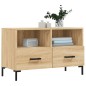 vidaXL Mueble para TV madera contrachapada roble ahumado 80x36x50 cm vidaXL Mueble para TV madera contrachapada roble ahumado 80x36x50 cm