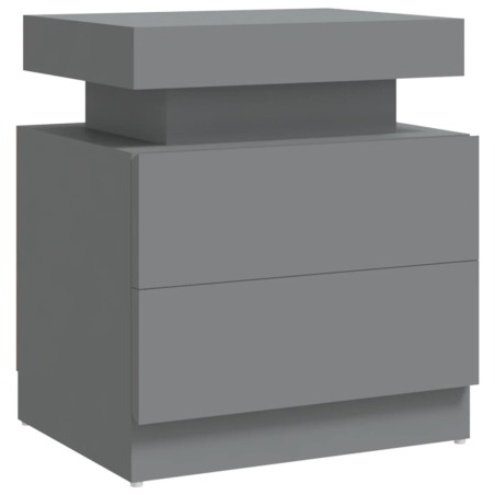 vidaXL Mesita de noche madera de ingeniería gris 45x35x52 cm