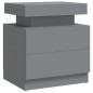 vidaXL Mesita de noche madera de ingeniería gris 45x35x52 cm