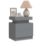 vidaXL Mesita de noche madera de ingeniería gris 45x35x52 cm