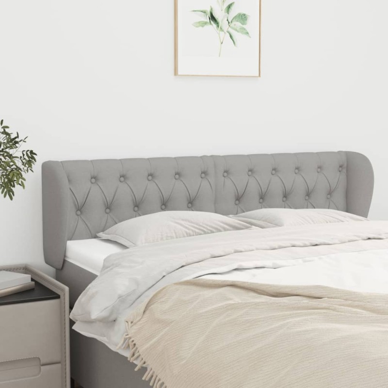 vidaXL Cabecero de tela gris claro 147x23x78/88 cm vidaXL Cabecero de tela gris claro 147x23x78/88 cm