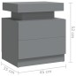 vidaXL Mesita de noche madera de ingeniería gris 45x35x52 cm