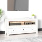 vidaXL Mueble para TV de madera maciza de pino blanco 114x35x52 cm