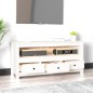 vidaXL Mueble para TV de madera maciza de pino blanco 114x35x52 cm