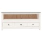 vidaXL Mueble para TV de madera maciza de pino blanco 114x35x52 cm