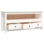 vidaXL Mueble para TV de madera maciza de pino blanco 114x35x52 cm