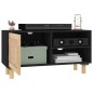 vidaXL Mueble para TV madera maciza pino y ratán natural 80x30x40 cm