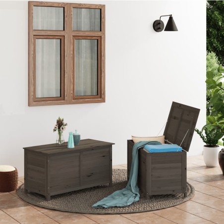 vidaXL Baúl para cojines madera de abeto gris antracita 100x50x56 cm