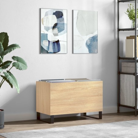 vidaXL Mueble discos madera contrachapada roble Sonoma 74,5x38x48 cm