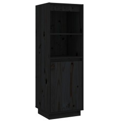 vidaXL Aparador alto de madera maciza de pino negro 37x34x110 cm