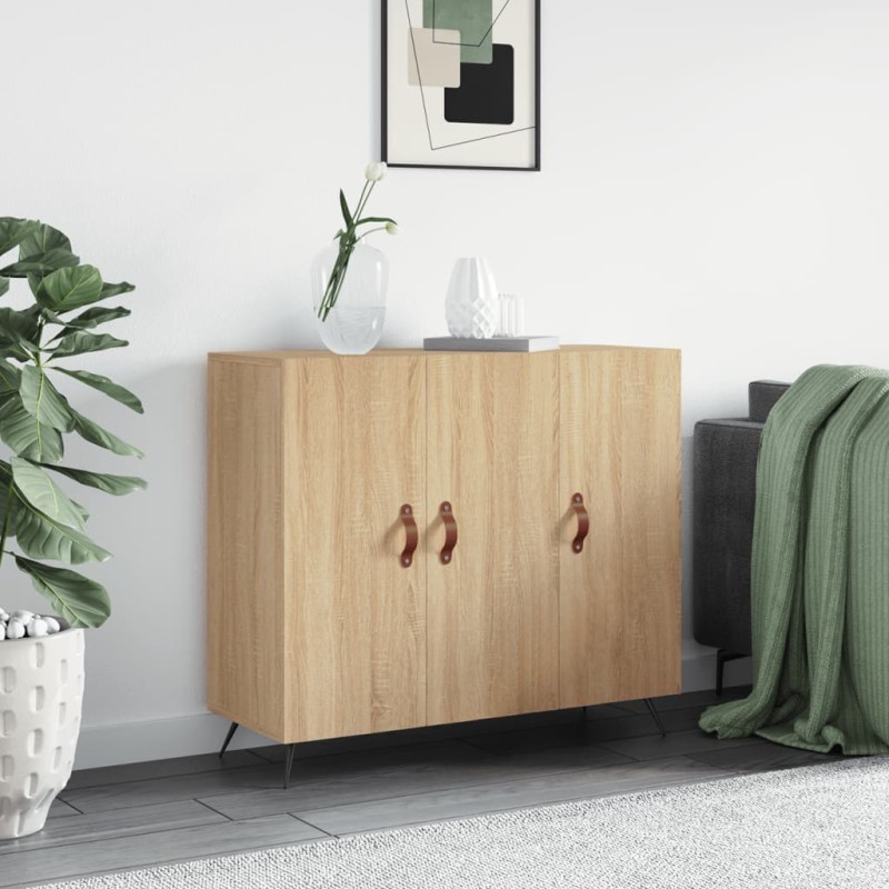 vidaXL Aparador de madera de ingeniería roble Sonoma 90x34x80 cm vidaXL Aparador de madera de ingeniería roble Sonoma 90x34x80 cm