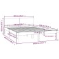 vidaXL Estructura de cama madera maciza de pino blanco 140x200 cm