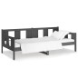 vidaXL Sofá cama madera maciza de pino gris 90x200 cm