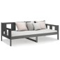 vidaXL Sofá cama madera maciza de pino gris 90x200 cm