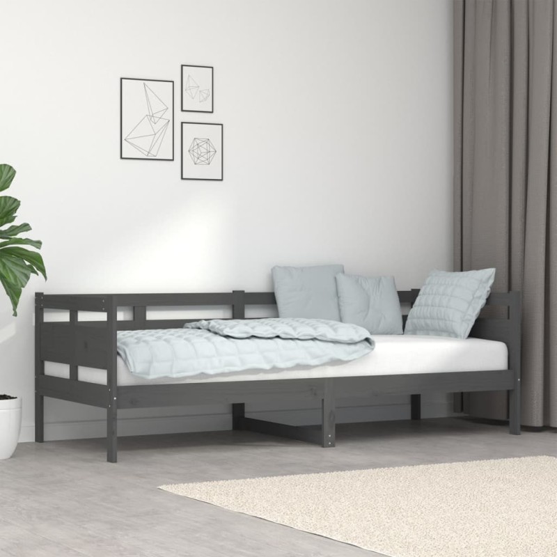vidaXL Sofá cama madera maciza de pino gris 80x200 cm vidaXL Sofá cama madera maciza de pino gris 80x200 cm