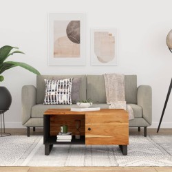 vidaXL Mesa de centro madera maciza acacia y contrachapada 80x50x40 cm