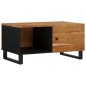 vidaXL Mesa de centro madera maciza acacia y contrachapada 80x50x40 cm