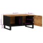 vidaXL Mesa de centro madera maciza acacia y contrachapada 80x50x40 cm