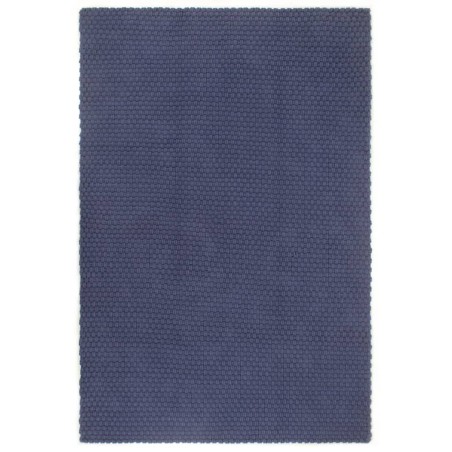 vidaXL Alfombra rectangular algodón azul marino 200x300 cm