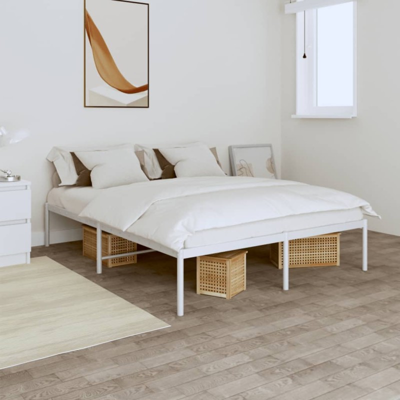 vidaXL Estructura de cama de metal blanca 160x200 cm