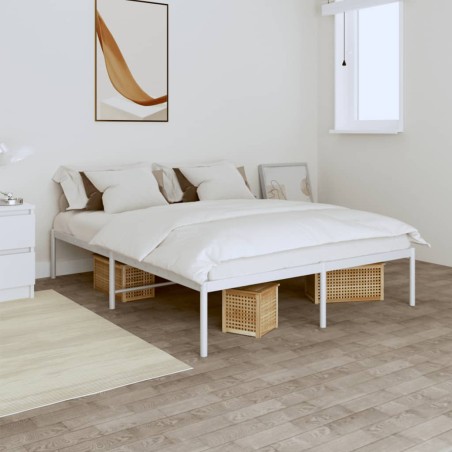 vidaXL Estructura de cama de metal blanca 160x200 cm