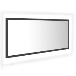 vidaXL Espejo de baño LED acrílico gris 100x8,5x37 cm