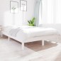 vidaXL Estructura de cama de madera maciza de pino blanco 140x190 cm vidaXL Estructura de cama de madera maciza de pino blanco 140x190 cm