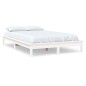 vidaXL Estructura de cama de madera maciza de pino blanco 140x190 cm vidaXL Estructura de cama de madera maciza de pino blanco 140x190 cm