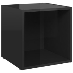 vidaXL Mueble para TV madera contrachapada negro brillo 37x35x37 cm