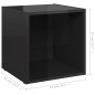 vidaXL Mueble para TV madera contrachapada negro brillo 37x35x37 cm vidaXL Mueble para TV madera contrachapada negro brillo 37x35x37 cm