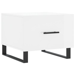 vidaXL Mesa de centro madera de ingeniería brillo blanco 50x50x40 cm